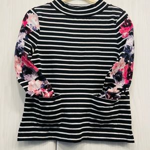 Joules striped mock turtle neck